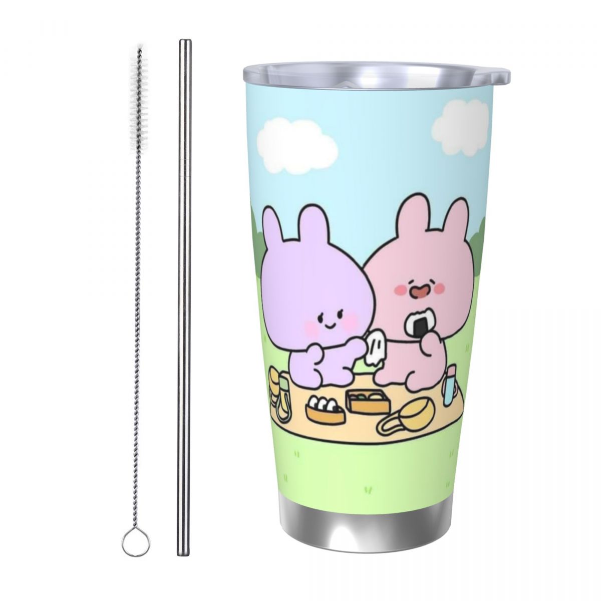 Stainless Steel Straw - Asamimichaan Niedlicher Asamimi 20oz Edelstahl Auto-Becher