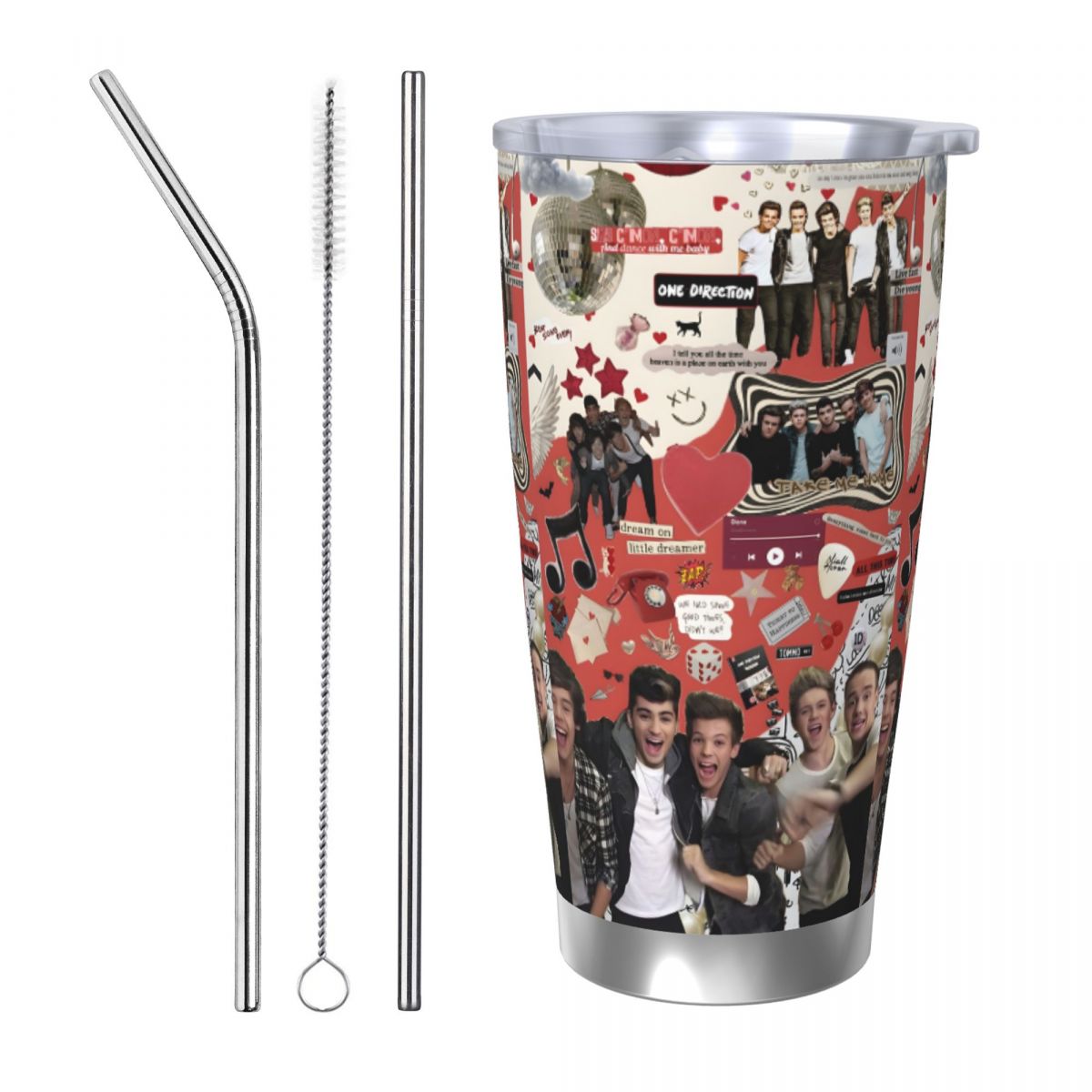 Stainless Steel Straw - O-One-D-Directions 20oz Edelstahl Auto-Becher mit Strohhalm